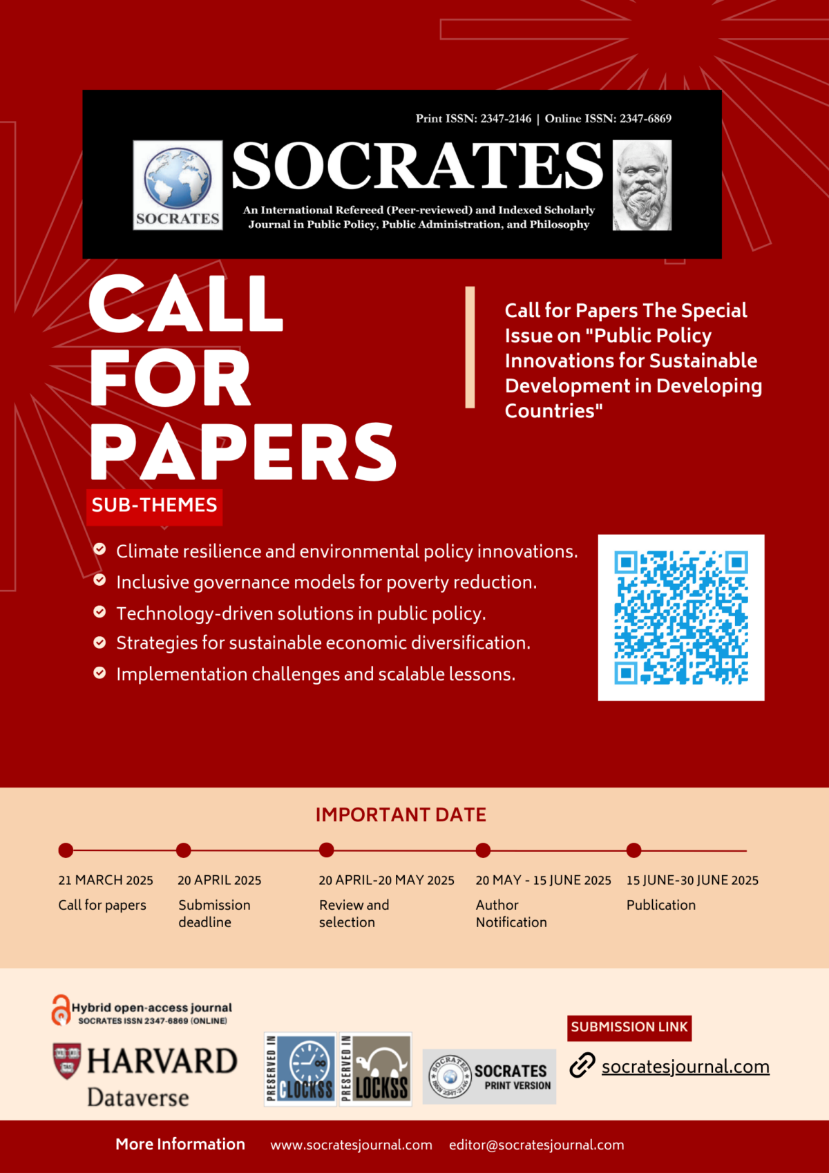 Call for Papers The Special Issue on Public Policy Innovations for Sustainable Development in Developing Countries